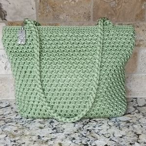 Lina Knit Crochet Green Shoulder Bag